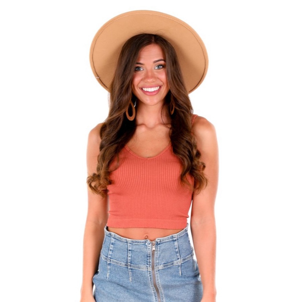 Free People ribbed cami - terracotta